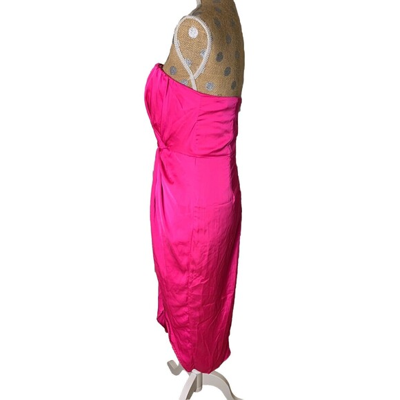 Do+Be Womens Pink Wrap Strapless Cocktail Party Dress medium Barbie Sexy Brunch - Picture 4 of 12